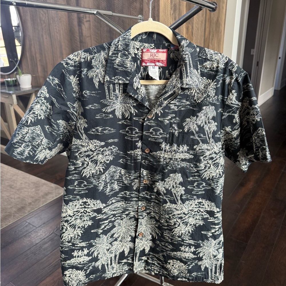 Black and White Casual Button Down Shirt